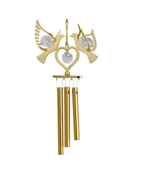 24K GOLD PLATED WIND CHIM DOUBLE DOVE 24K GOLD PLATED WIND CHIM DOUBLE DOVE